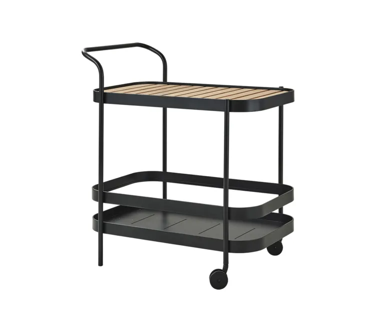 Serviertisch Cane-line �Roll� Beistelltisch Aluminiumtisch eckig, lavagrau